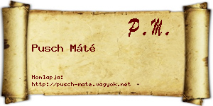 Pusch Máté névjegykártya